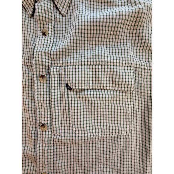 The North Face Short Sleeve Button Up Green Plaid Mens LG - Picture 2 of 9